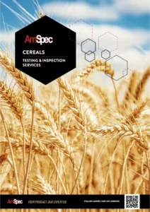Cover of AmSpec's Cereals Testing and Inspection Services flyer.