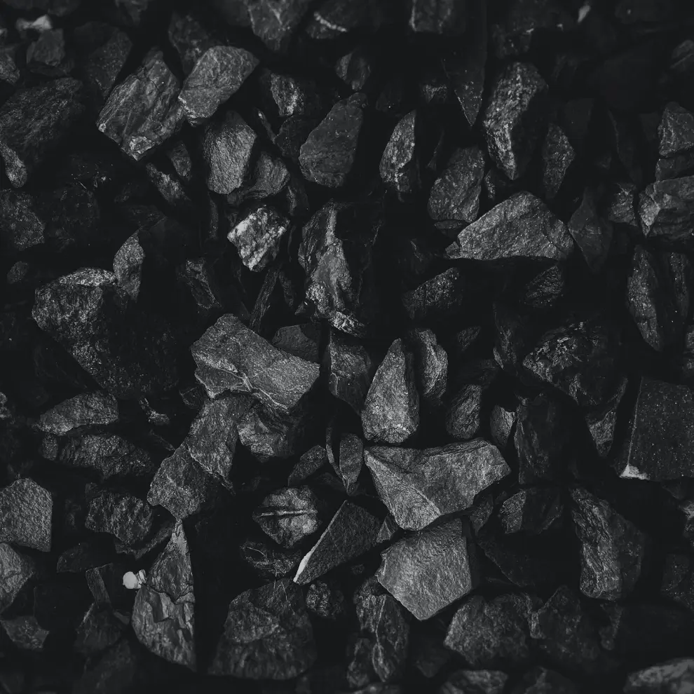 Overhead photo of coal.