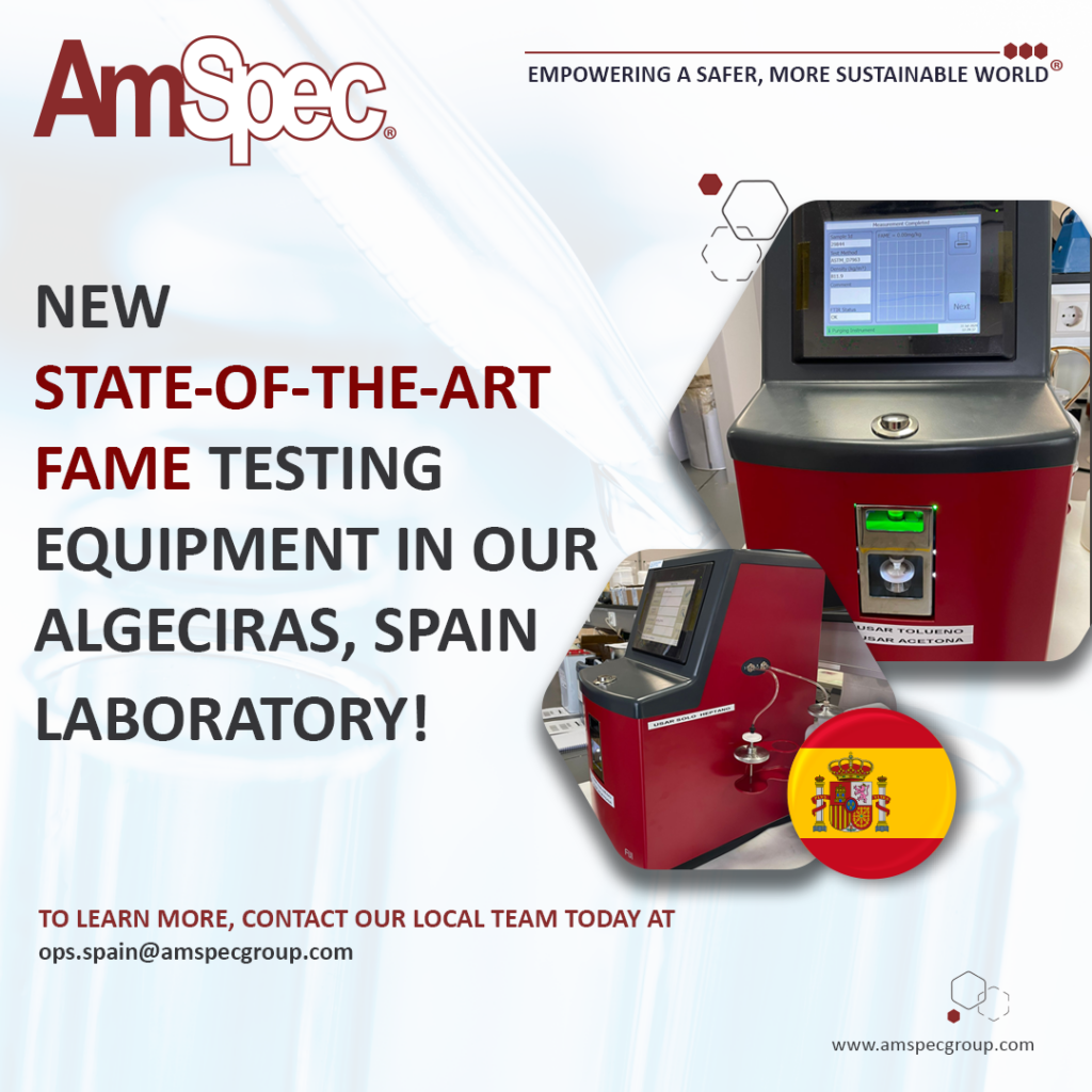 Amspec NEW STATE-OF-THE-ART FAME TESTING EQUIPMENT IN OUR ALGECIRAS, SPAIN LABORATORY 1 Amspec AmSpec FAME 2