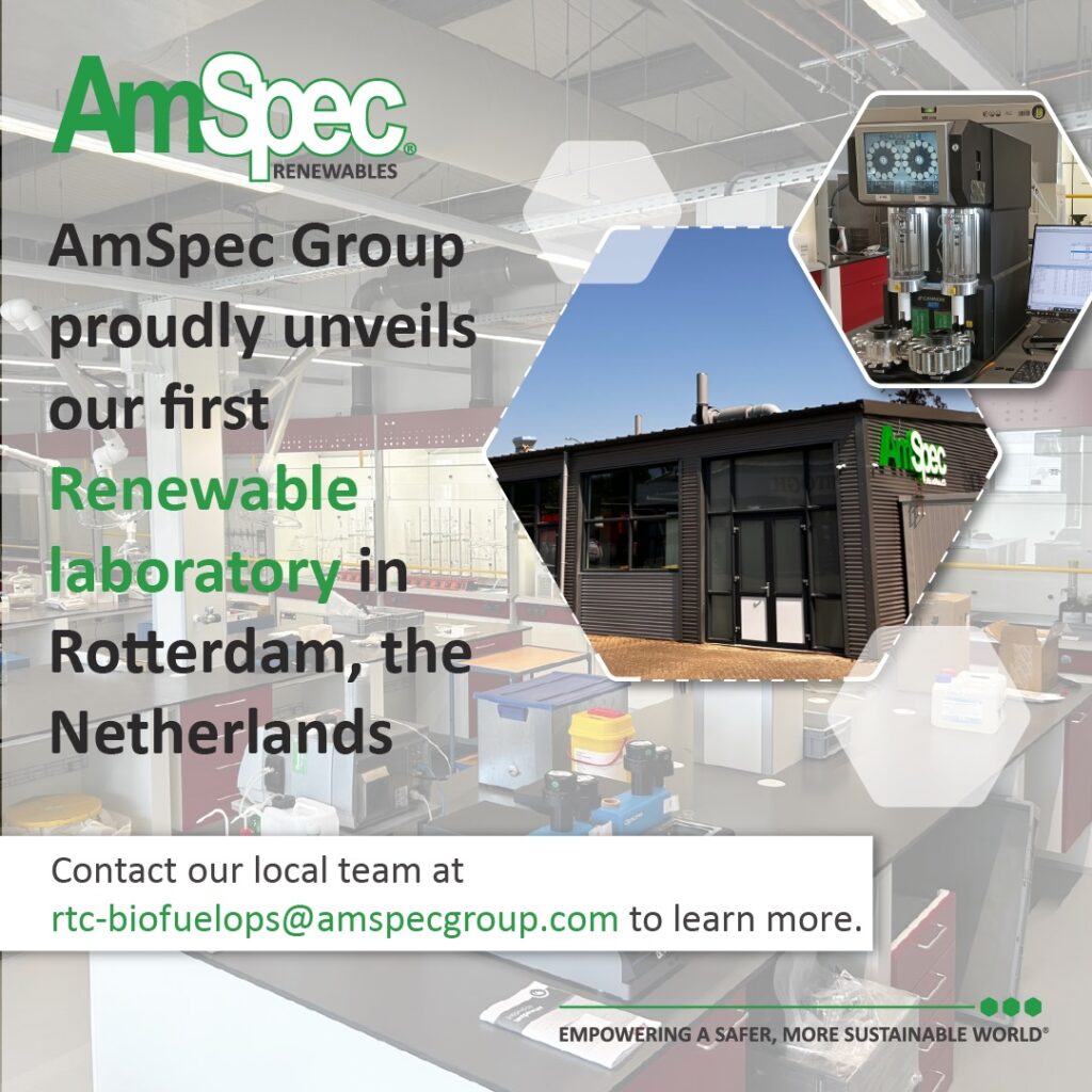 Amspec AMSPEC GROUP PROUDLY UNVEILS OUR FIRST RENEWABLE LABORATORY IN ROTTERDAM 1 Amspec RotterdamBioLab GreenTag 01 1