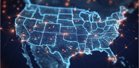 Map of the United States with hotspots in major cities.