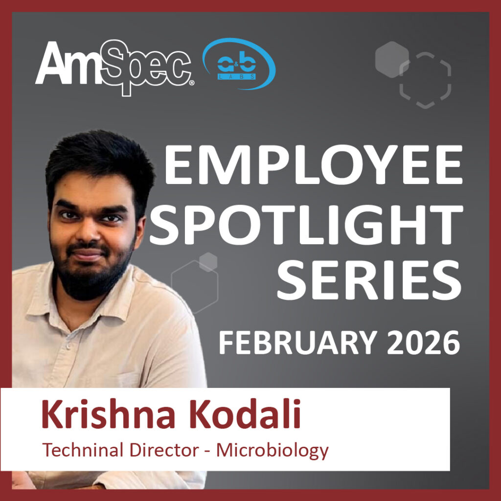 Amspec Employee Spotlight: Krishna Kodali, Technical Director – Microbiology at A&B Labs 1 Amspec Employee Spotlight 1 100 Krishna Kodali 1
