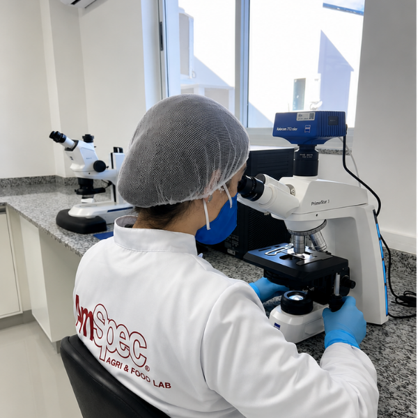 Amspec Inside AmSpec Curitiba Lab: Exploring the Science Behind Food Safety 1 Slide analysis using an optical microscope.